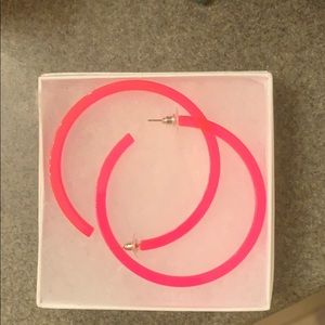 Neon pink hoops